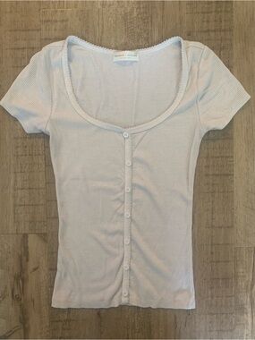 Frankee & Skylar White Ribbed T-shirt